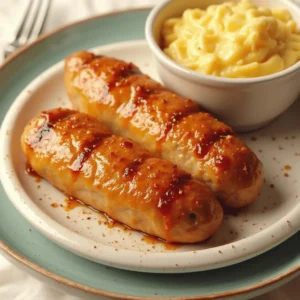 Delicious Chicken breakfast Sausage recipe with eggs and toast